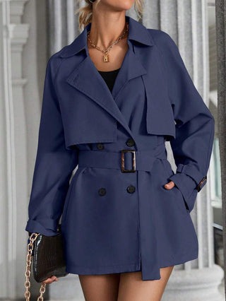 Damen Kurzer Trenchcoat Mit Gürtel | Regenmantel