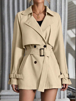 Damen Kurzer Trenchcoat Mit Gürtel | Regenmantel