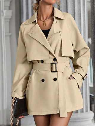 Damen Kurzer Trenchcoat Mit Gürtel | Regenmantel