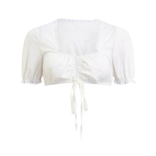 Damen Oktoberfest Dirndl Bluse Mit Rüschen & Bindung 2025