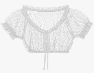 Damen Oktoberfest Dirndl Bluse Spitze Mit Raffung & Bindeband | 2025