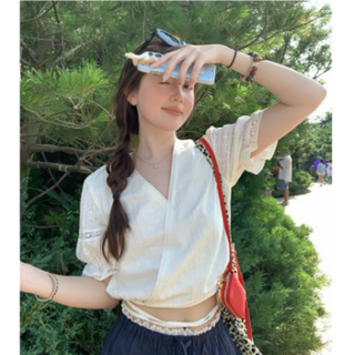 Damen Oktoberfest Dirndl Bluse Spitze Mit V-Ausschnitt & Kurzarm | 2025