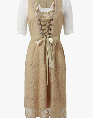 Damen Oktoberfest Dirndl Kleid Beige | 2025