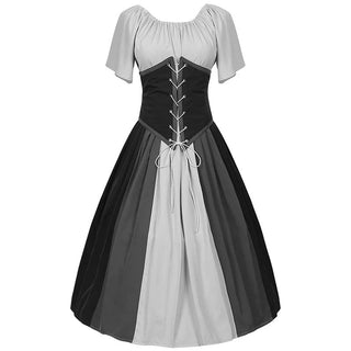 Damen Oktoberfest Dirndl Kleid Dreifarbig Mit Schnürung 2025