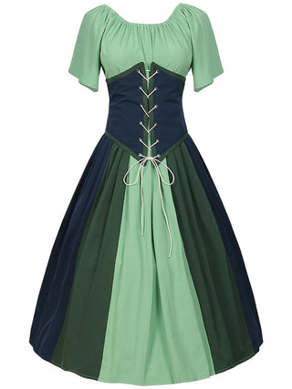 Damen Oktoberfest Dirndl Kleid Dreifarbig Mit Schnürung 2025