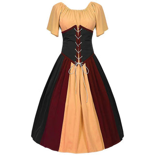 Damen Oktoberfest Dirndl Kleid Dreifarbig Mit Schnürung 2025
