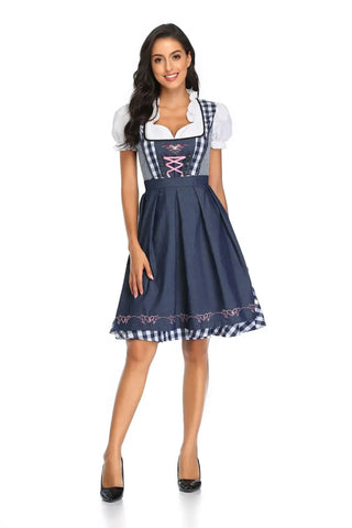 Damen Oktoberfest Dirndl Kleid Kariert Mit Schnürung | 2025