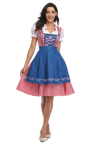 Damen Oktoberfest Dirndl Kleid Kariert Mit Schnürung | 2025
