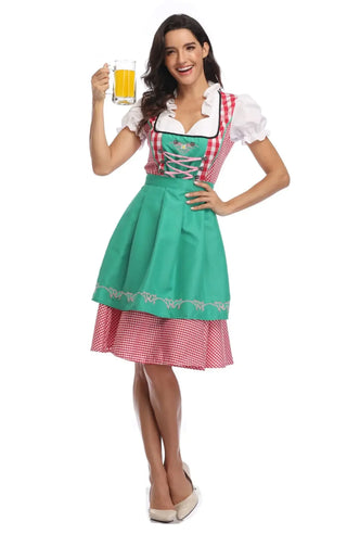 Damen Oktoberfest Dirndl Kleid Kariert Mit Schnürung | 2025