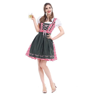 Damen Oktoberfest Dirndl Kleid Kariert Mit Schnürung | 2025