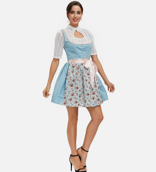Damen Oktoberfest Dirndl Kleid Mit Blumen Schürze | 2025