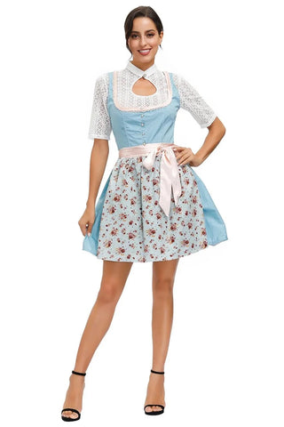 Damen Oktoberfest Dirndl Kleid Mit Blumen Schürze | 2025