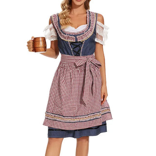 Damen Oktoberfest Dirndl Kleid Mit Karomuster | 2025