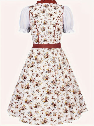 Damen Oktoberfest Dirndl Kleid Mit Rüschen & Schürze 2025