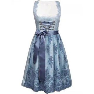 Damen Oktoberfest Dirndl Kleid Mit Satinband & Spitzenrock | 2025