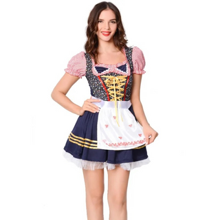 Damen Oktoberfest Dirndl Kleid Mit Schürze & Schnürung | 2025