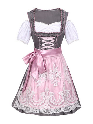 Damen Oktoberfest Dirndl Kleid Mit Spitze 2025