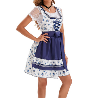 Damen Oktoberfest Dirndl Kleid Mit Spitze & Blumen 2025