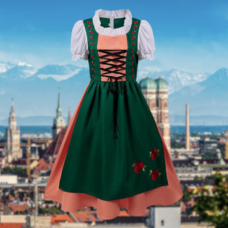 Damen Oktoberfest Dirndl Kleid Mit Stickerei & Schnürung 2025