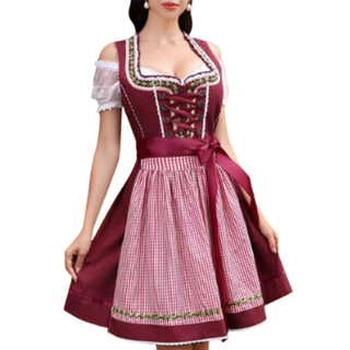 Damen Oktoberfest Dirndl Kleid Rot | 2025