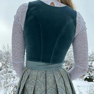 Damen Oktoberfest Dirndl Kleid Samt Mit Spitze | 2025