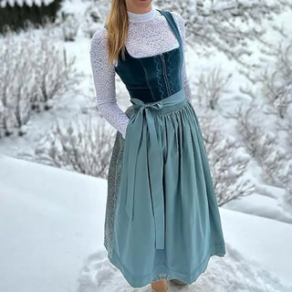 Damen Oktoberfest Dirndl Kleid Samt Mit Spitze | 2025