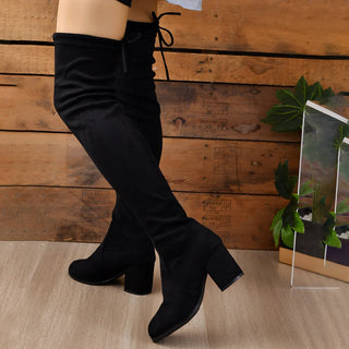 Damen Overknee Stiefel Mit Blockabsatz | Winter