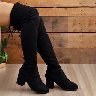 Damen Overknee Stiefel Mit Blockabsatz | Winter