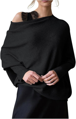 Damen Oversize Pullover Mit Boot-Ausschnitt