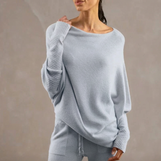 Damen Oversize Pullover Mit Boot-Ausschnitt