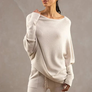 Damen Oversize Pullover Mit Boot-Ausschnitt