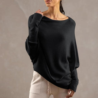 Damen Oversize Pullover Mit Boot-Ausschnitt
