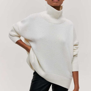 Damen Oversize Pullover Mit Rollkragen & Langarm