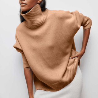 Damen Oversize Pullover Mit Rollkragen & Langarm