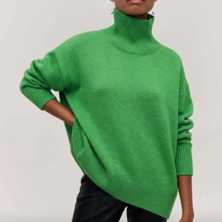 Damen Oversize Pullover Mit Rollkragen & Langarm