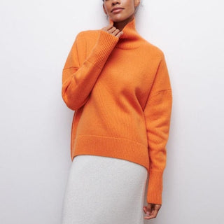 Damen Oversize Pullover Mit Rollkragen & Langarm