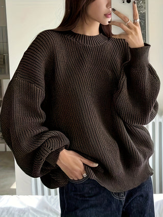 Damen Oversizepullover Mit Grobstrick | Strick