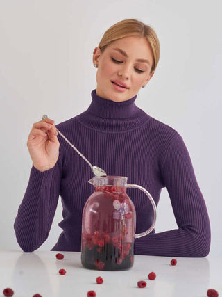 Damen Pulli Mit Feinripp | Rollkragen