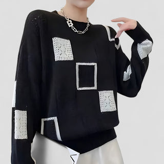 Damen Pullover Mit Geo-Muster & Langarm