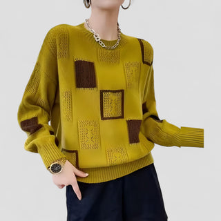 Damen Pullover Mit Geo-Muster & Langarm