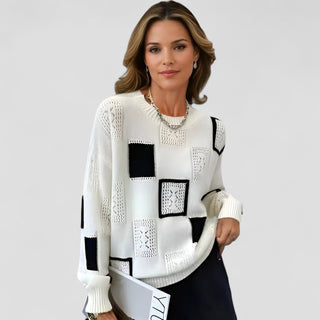 Damen Pullover Mit Geo-Muster & Langarm