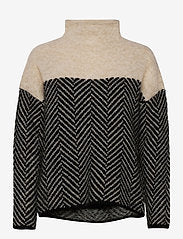 Damen Pullover Mit Stehkragen & Chevron-Muster