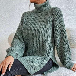 Damen Pullover Mit Waffelstrickmuster | Rollkragen