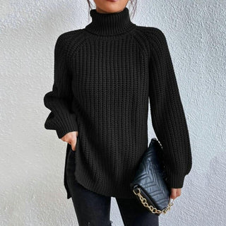 Damen Pullover Mit Waffelstrickmuster | Rollkragen