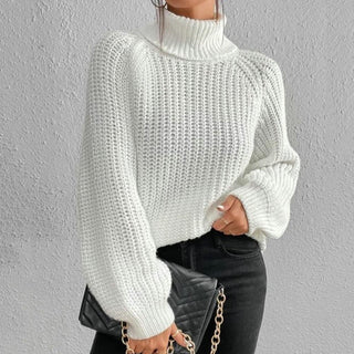 Damen Pullover Mit Waffelstrickmuster | Rollkragen