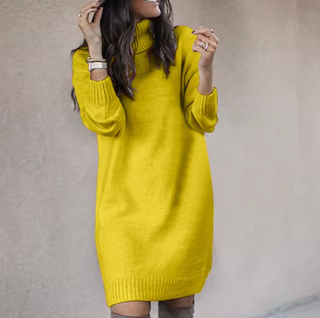 Damen Pulloverkleid Mit Rollkragen | Lang