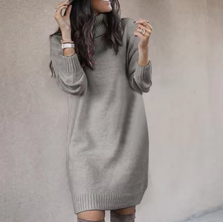 Damen Pulloverkleid Mit Rollkragen | Lang
