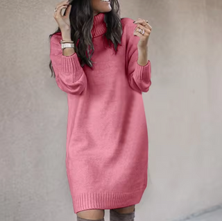 Damen Pulloverkleid Mit Rollkragen | Lang
