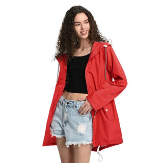 Damen Regenjacke Mit Kordelzug | Kapuzen
