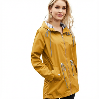 Damen Regenjacke Mit Kordelzug | Kapuzen